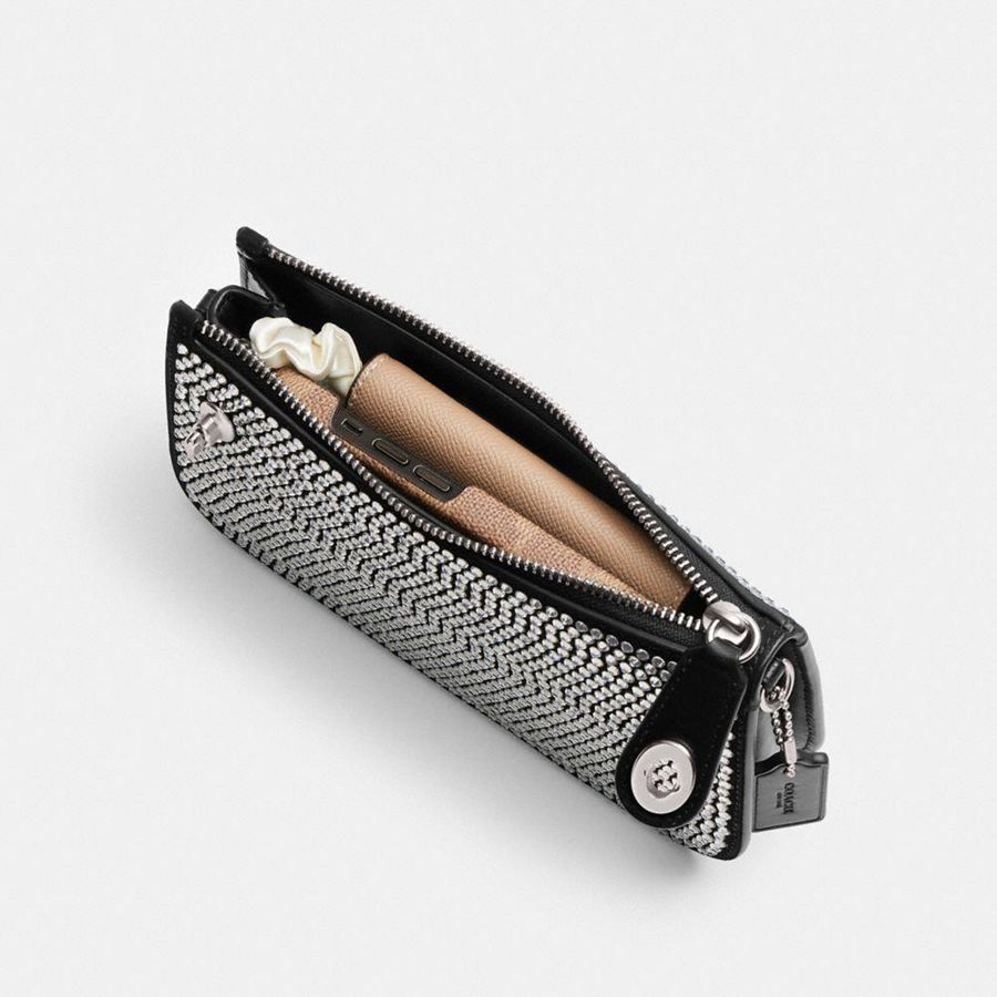 Bolsa Tiracolo COACH Penn With Crystal Feminino Prateadas | 92731HDFP