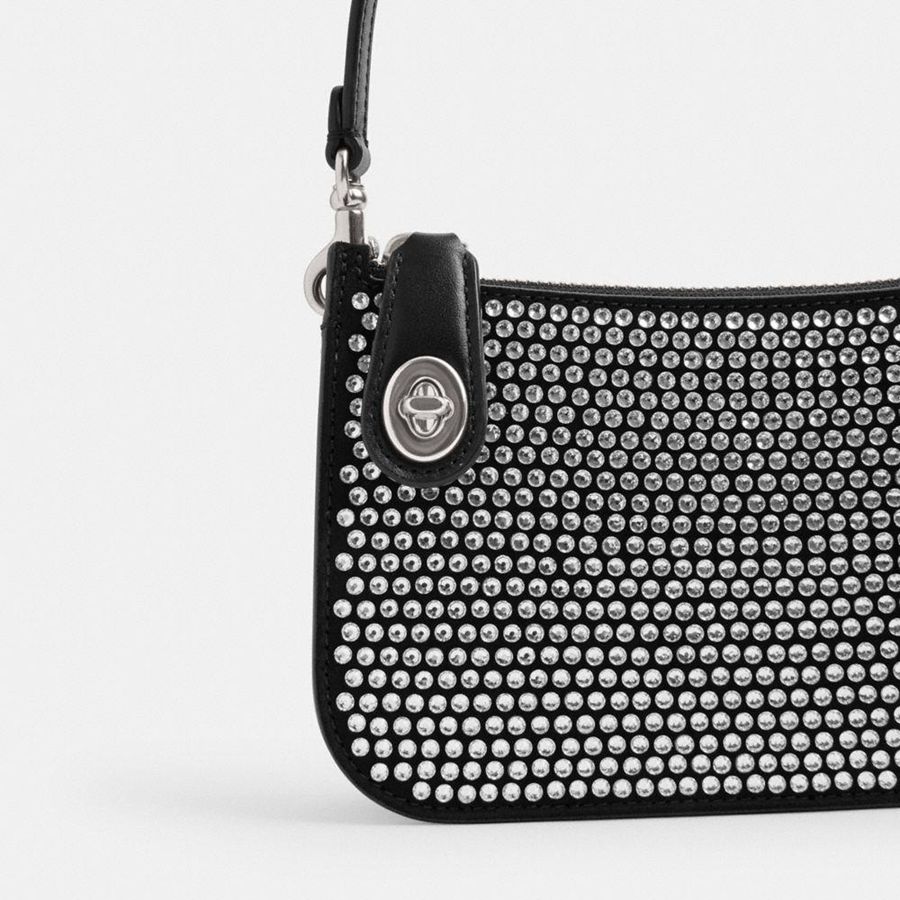 Bolsa Tiracolo COACH Penn With Crystal Feminino Prateadas | 92731HDFP