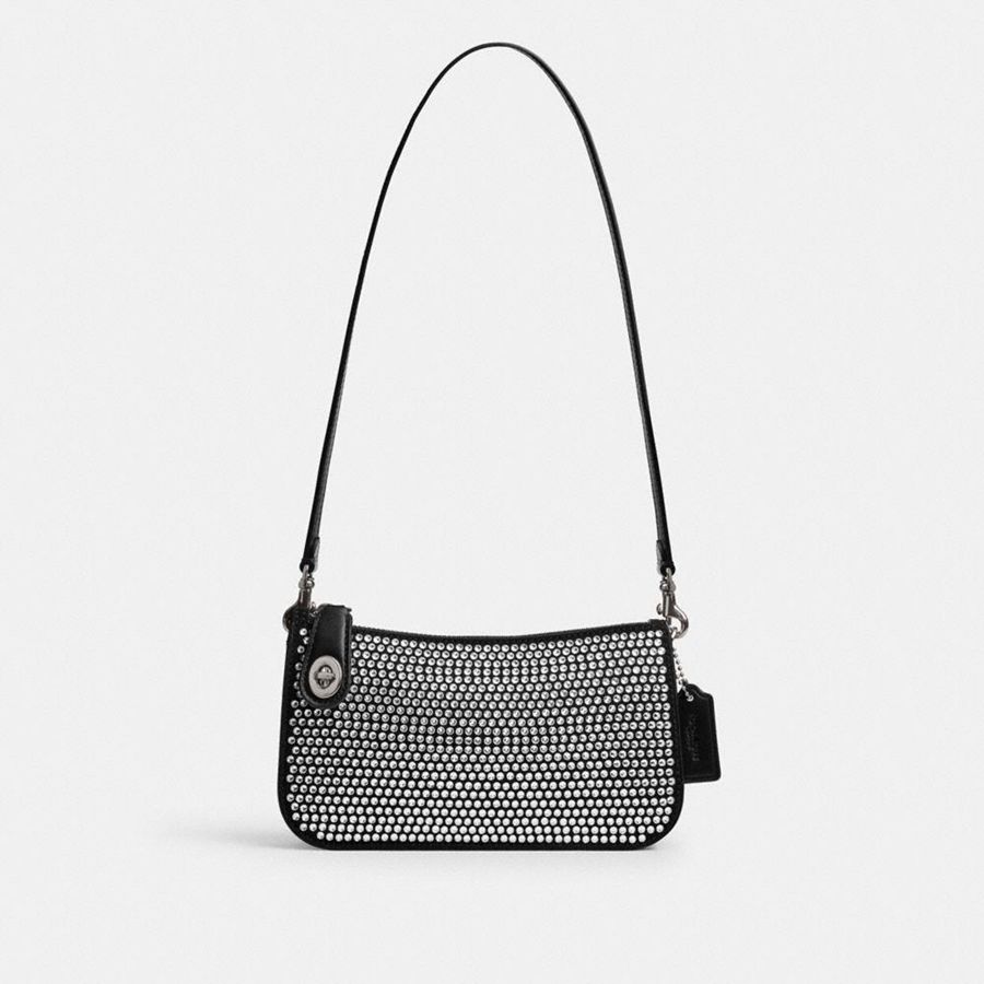 Bolsa Tiracolo COACH Penn With Crystal Feminino Prateadas | 92731HDFP