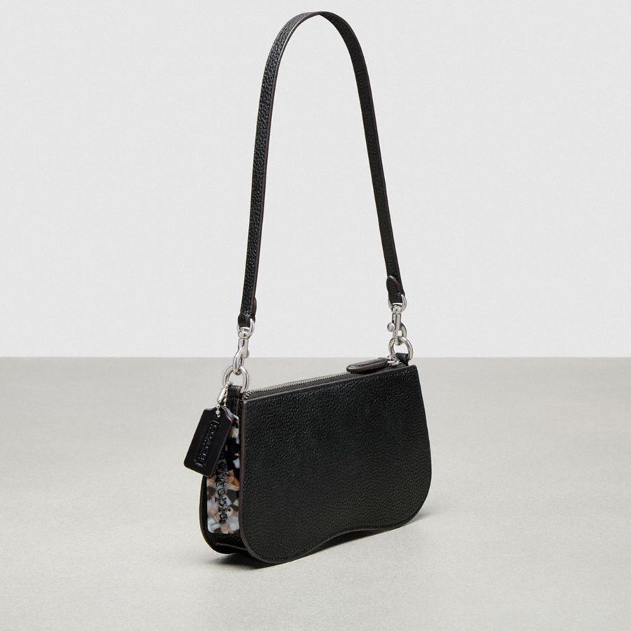 Bolsa Tiracolo COACH Small Wavy In Coachtopia Leather Feminino Pretas | 83670SGAF