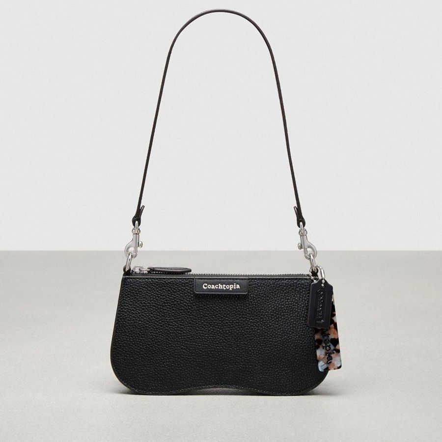 Bolsa Tiracolo COACH Small Wavy In Coachtopia Leather Feminino Pretas | 83670SGAF