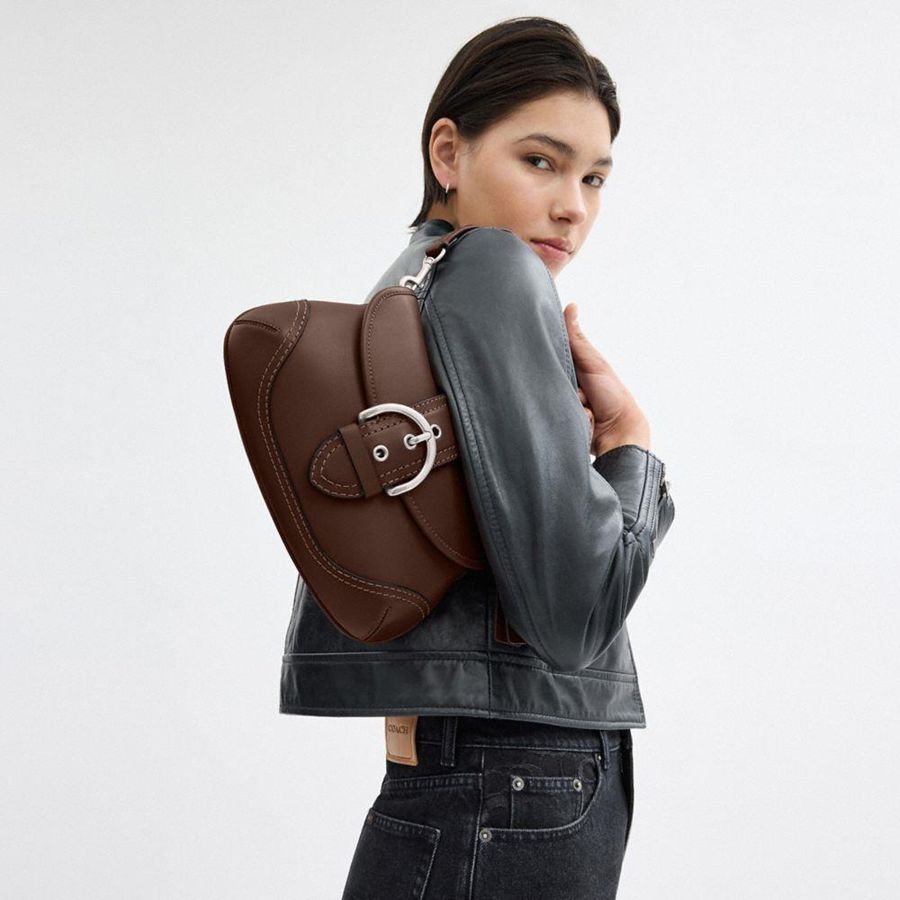 Bolsa Tiracolo COACH Soho Flap In Regenerative Leather Feminino Marrom | 67519JTVF