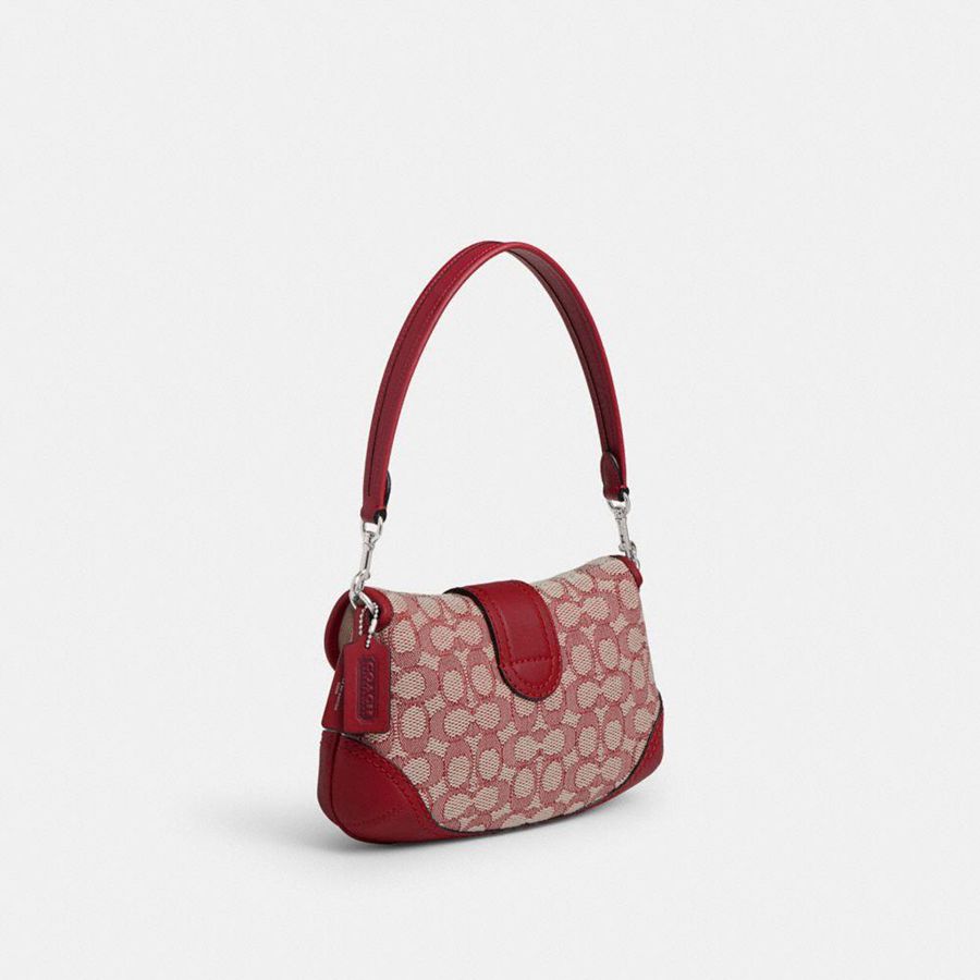 Bolsa Tiracolo COACH Soho Flap In Signature Textile Jacquard Feminino Vermelhas | 54107TILB