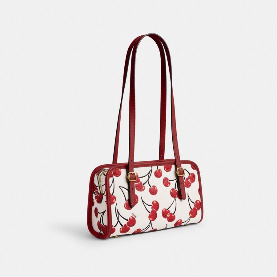 Bolsa Tiracolo COACH Swing Zip With Cherry Print Feminino Vermelhas | 21943KXRC