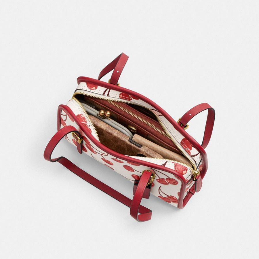 Bolsa Tiracolo COACH Swing Zip With Cherry Print Feminino Vermelhas | 21943KXRC