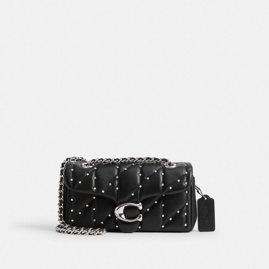 Bolsa Tiracolo COACH Tabby 20 With Pillow Quilting And Crystal Rivets Feminino Pretas | 17634LZXQ
