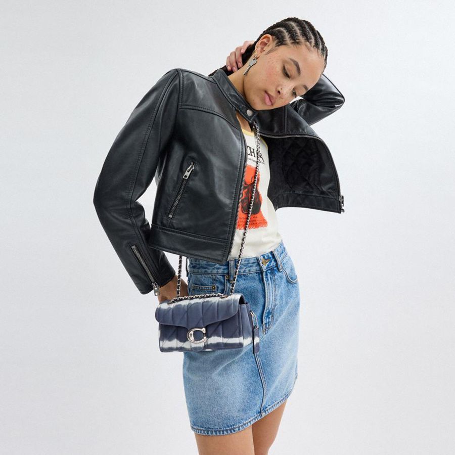 Bolsa Tiracolo COACH Tabby 20 With Quilting And Tie Dye Feminino Prateadas | 69230PSKY