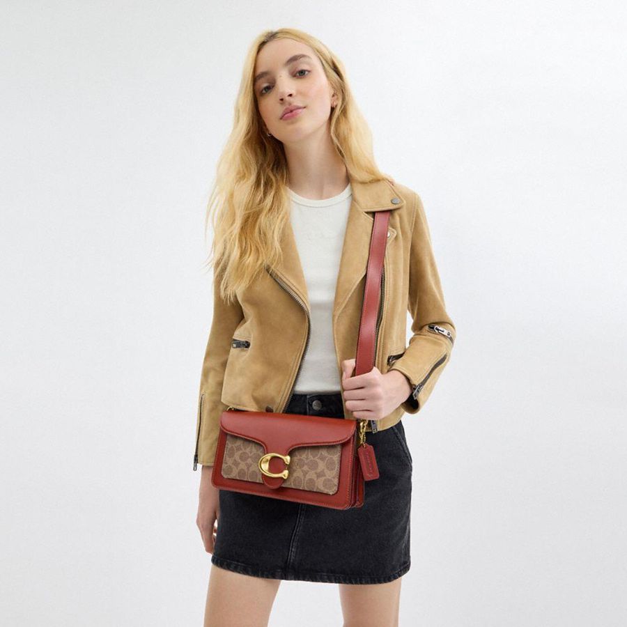 Bolsa Tiracolo COACH Tabby 26 In Signature Canvas Feminino Marrom | 87509IYVW