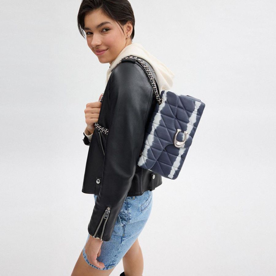 Bolsa Tiracolo COACH Tabby 26 With Quilting And Tie Dye Feminino Prateadas | 48031DXRS