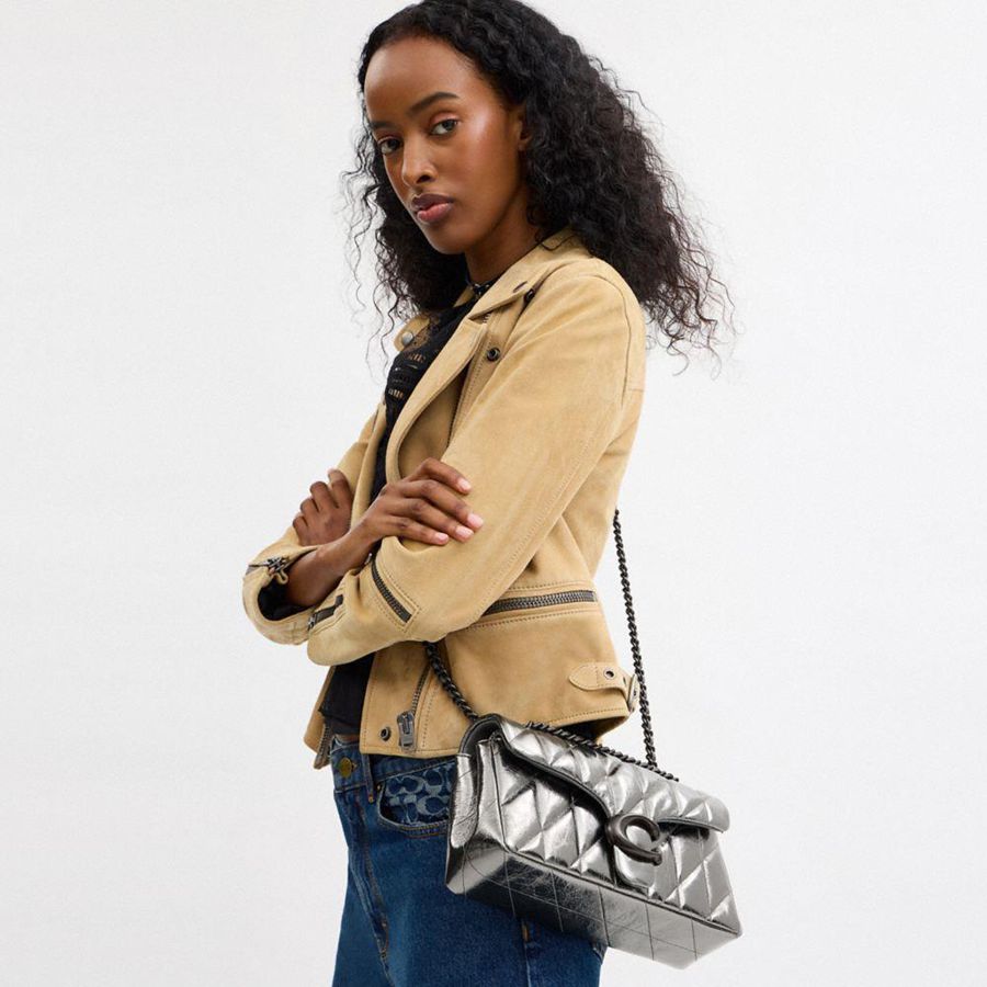 Bolsa Tiracolo COACH Tabby 26 With Quilting Feminino Prateadas | 97405QFTC