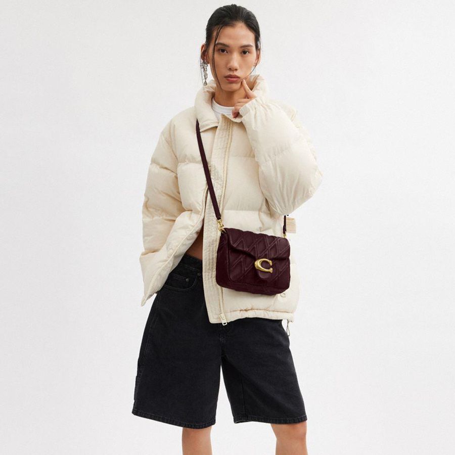 Bolsa Tiracolo COACH Times Square Tabby With Quilting Feminino Bordeaux | 97651DNTI