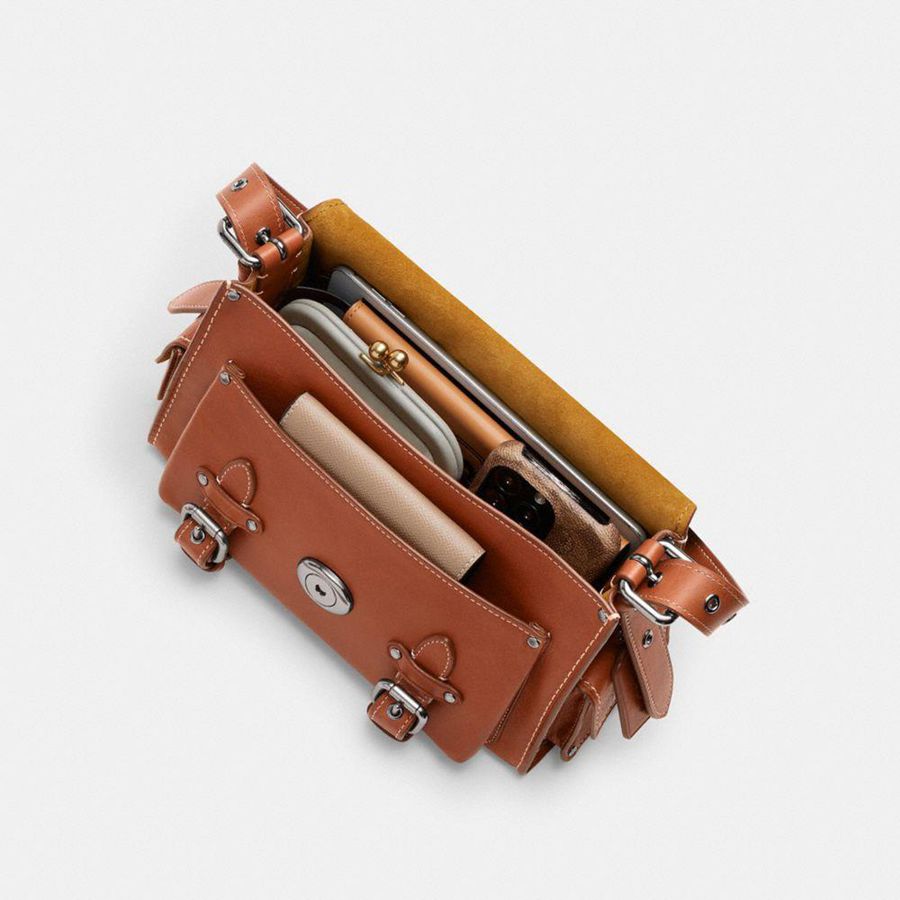 Bolsa Tiracolo COACH Western Tabby Feminino Marrom | 35271PHRY