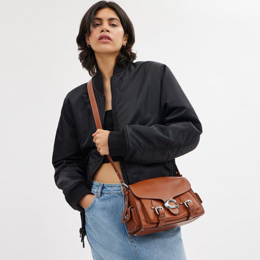 Bolsa Tiracolo COACH Western Tabby Feminino Marrom | 35271PHRY