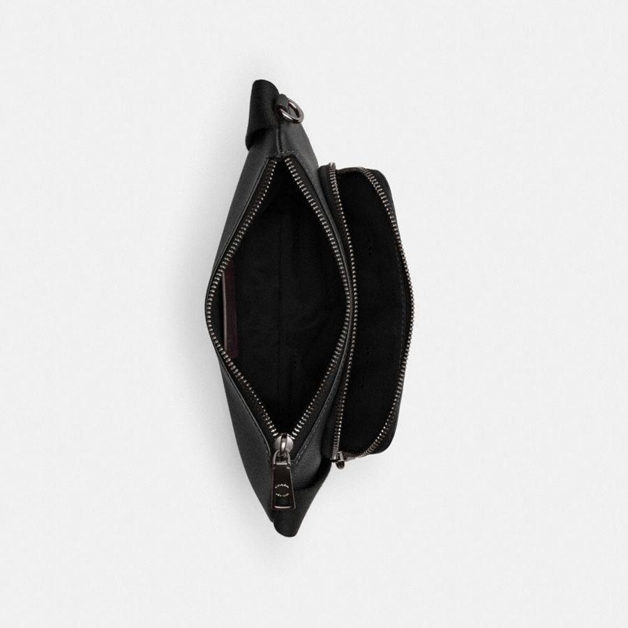Bolsas De Cintura COACH Belt With Signature Canvas Interior Detail Masculino Pretas | 10586GCXK
