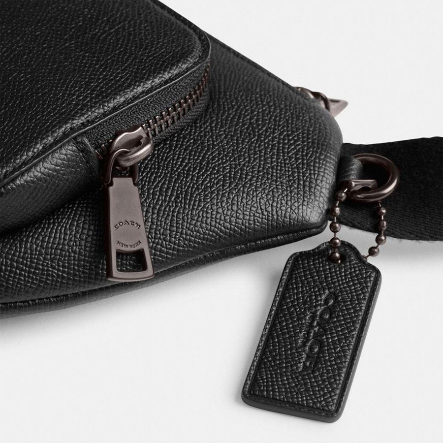 Bolsas De Cintura COACH Belt With Signature Canvas Interior Detail Masculino Pretas | 10586GCXK