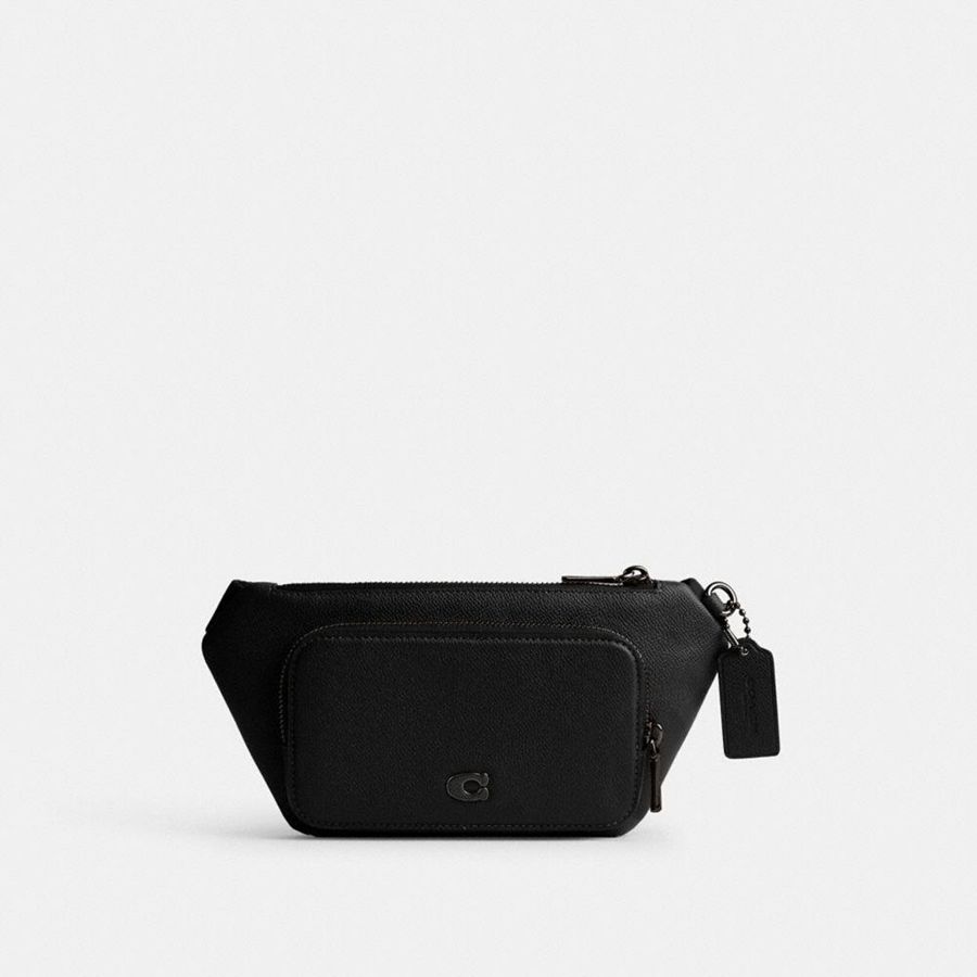 Bolsas De Cintura COACH Belt With Signature Canvas Interior Detail Masculino Pretas | 10586GCXK