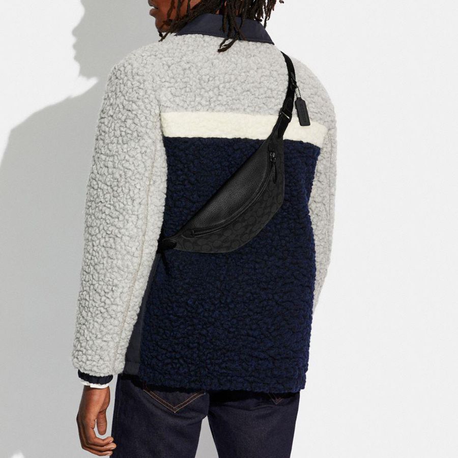 Bolsas De Cintura COACH Charter 7 In Signature Canvas Masculino Cinzentas | 90658VQKL
