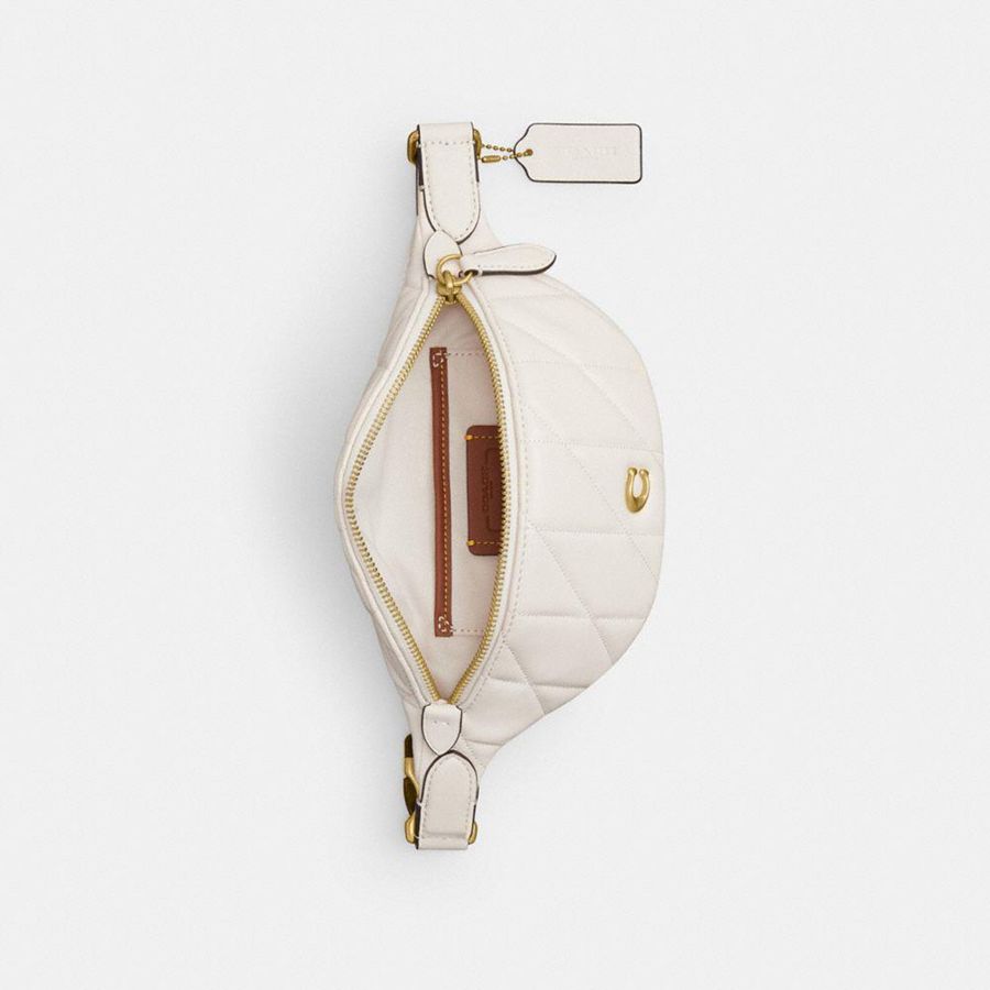 Bolsas De Cintura COACH Essential With Pillow Quilting Feminino Branco | 26340EHFS