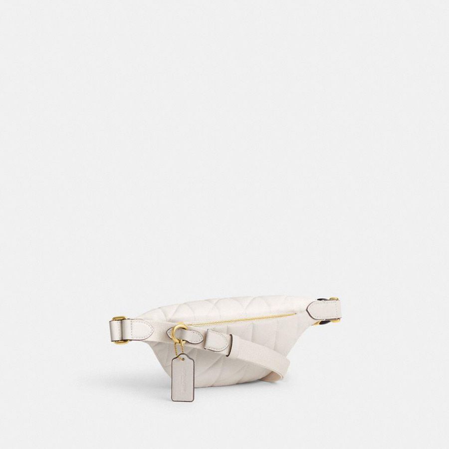 Bolsas De Cintura COACH Essential With Pillow Quilting Feminino Branco | 26340EHFS