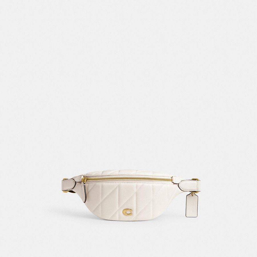 Bolsas De Cintura COACH Essential With Pillow Quilting Feminino Branco | 26340EHFS