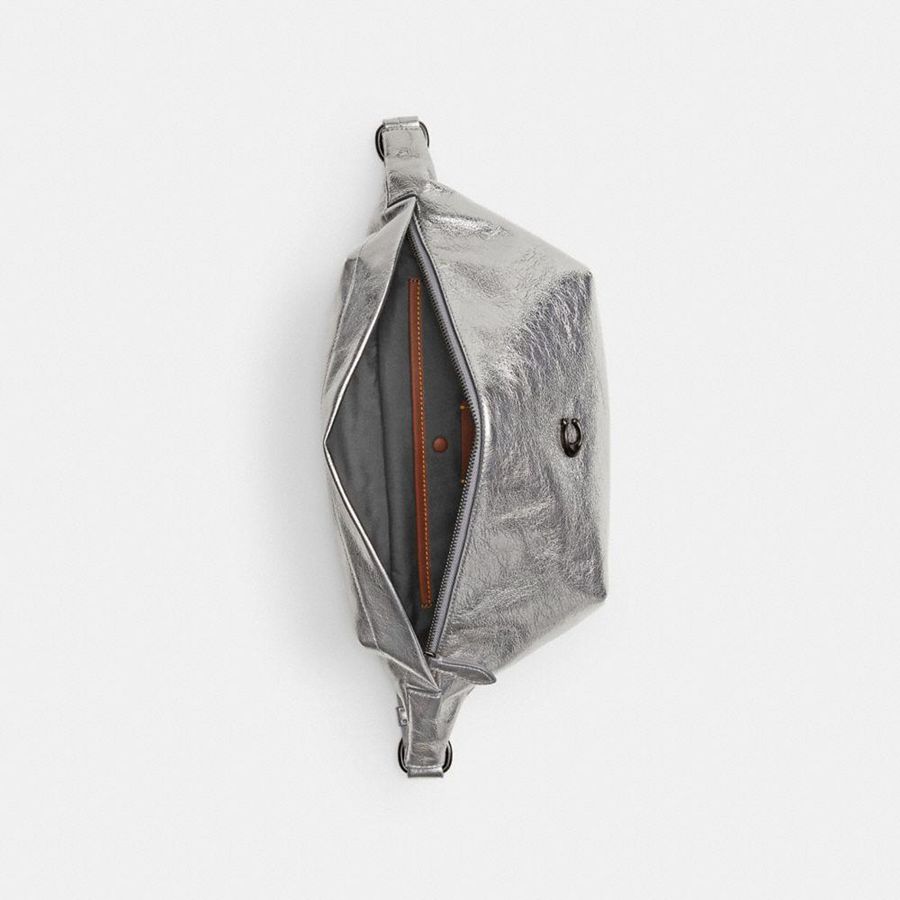 Bolsas De Cintura COACH Hall Masculino Prateadas | 19850BSDL