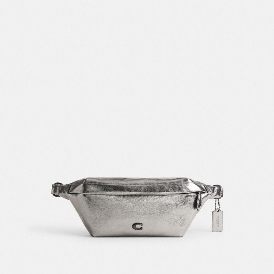 Bolsas De Cintura COACH Hall Masculino Prateadas | 19850BSDL