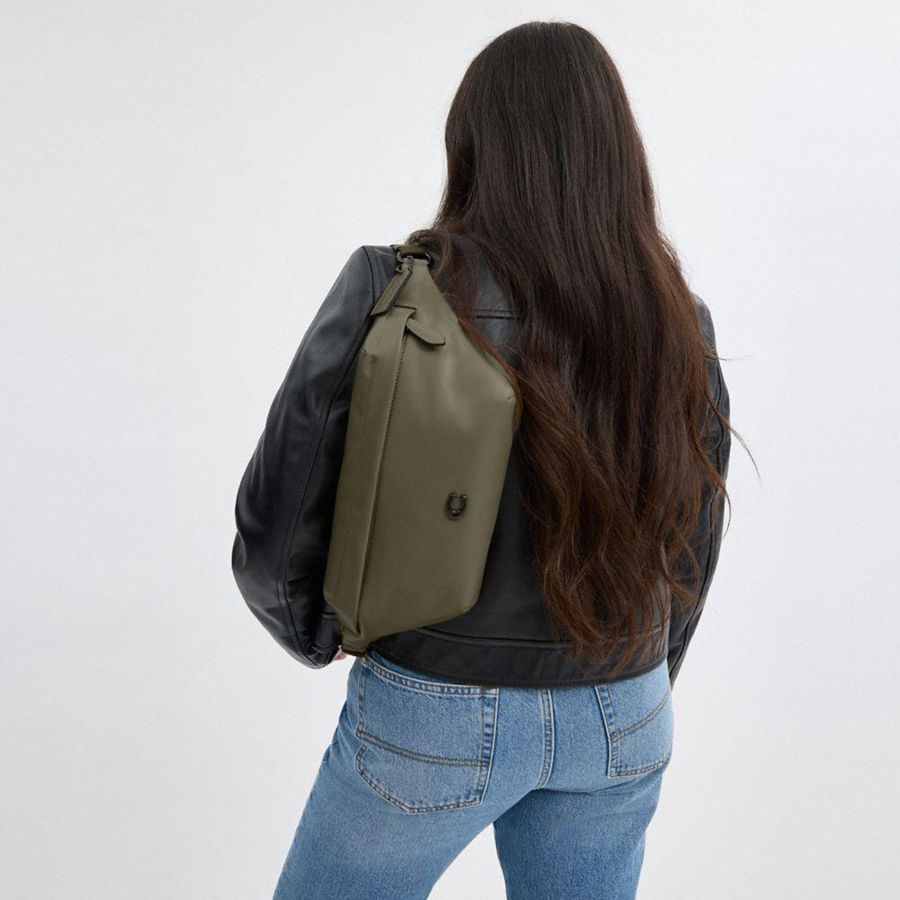 Bolsas De Cintura COACH Hall Masculino Verdes | 48132RFST