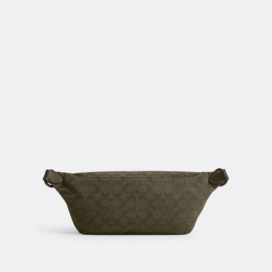 Bolsas De Cintura COACH League In Signature Canvas Jacquard Masculino Verdes | 57923GASF