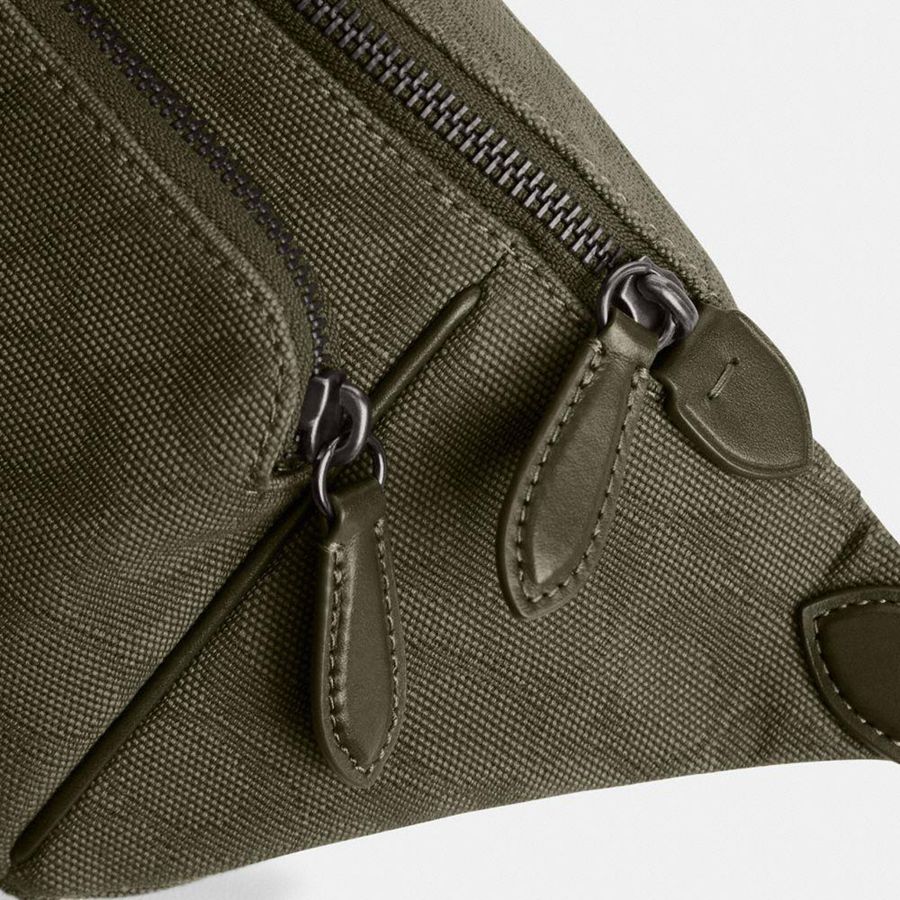 Bolsas De Cintura COACH League In Signature Canvas Jacquard Masculino Verdes | 57923GASF