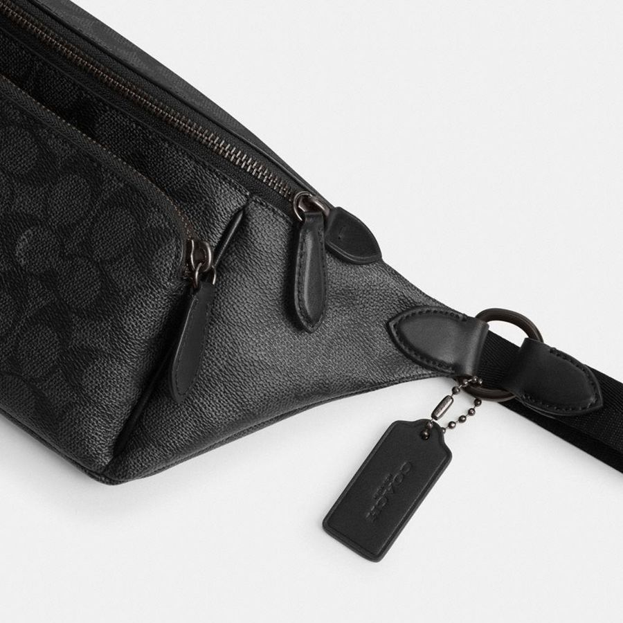 Bolsas De Cintura COACH League In Signature Canvas Masculino Cinzentas | 16295DRQV