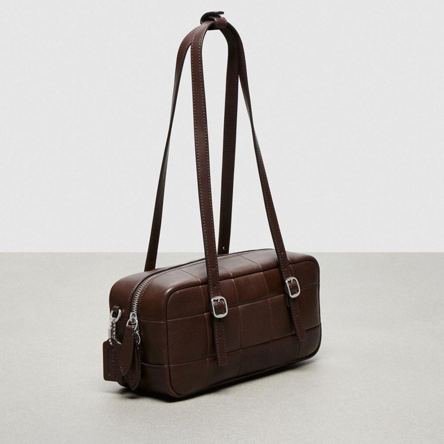 Bolsas Tote COACH Alter/Ego Satchel In Checkerboard Upcrafted Leather Feminino Marrom | 38059AWBS