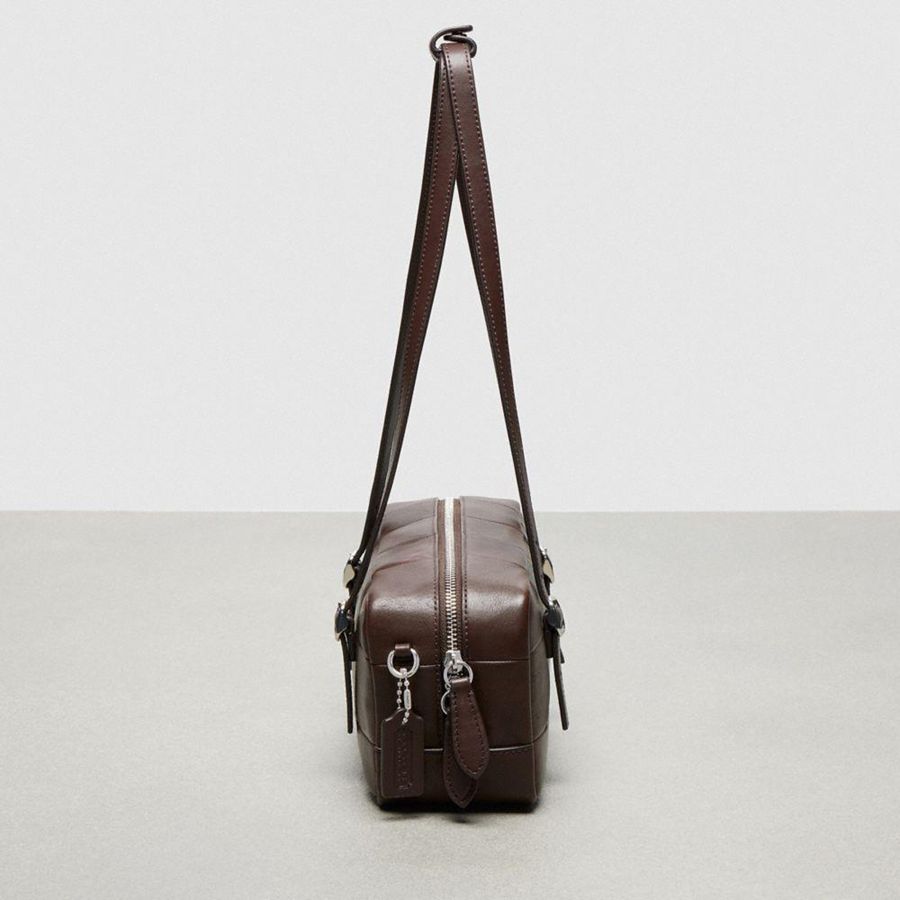 Bolsas Tote COACH Alter/Ego Satchel In Checkerboard Upcrafted Leather Feminino Marrom | 38059AWBS