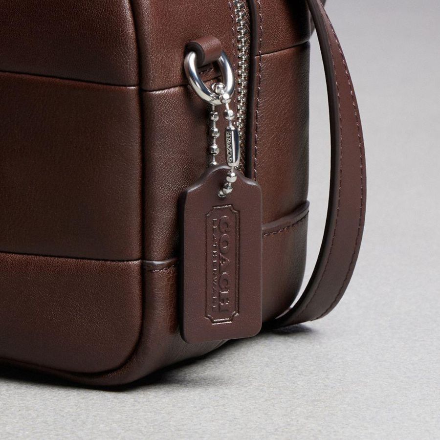 Bolsas Tote COACH Alter/Ego Satchel In Checkerboard Upcrafted Leather Feminino Marrom | 38059AWBS