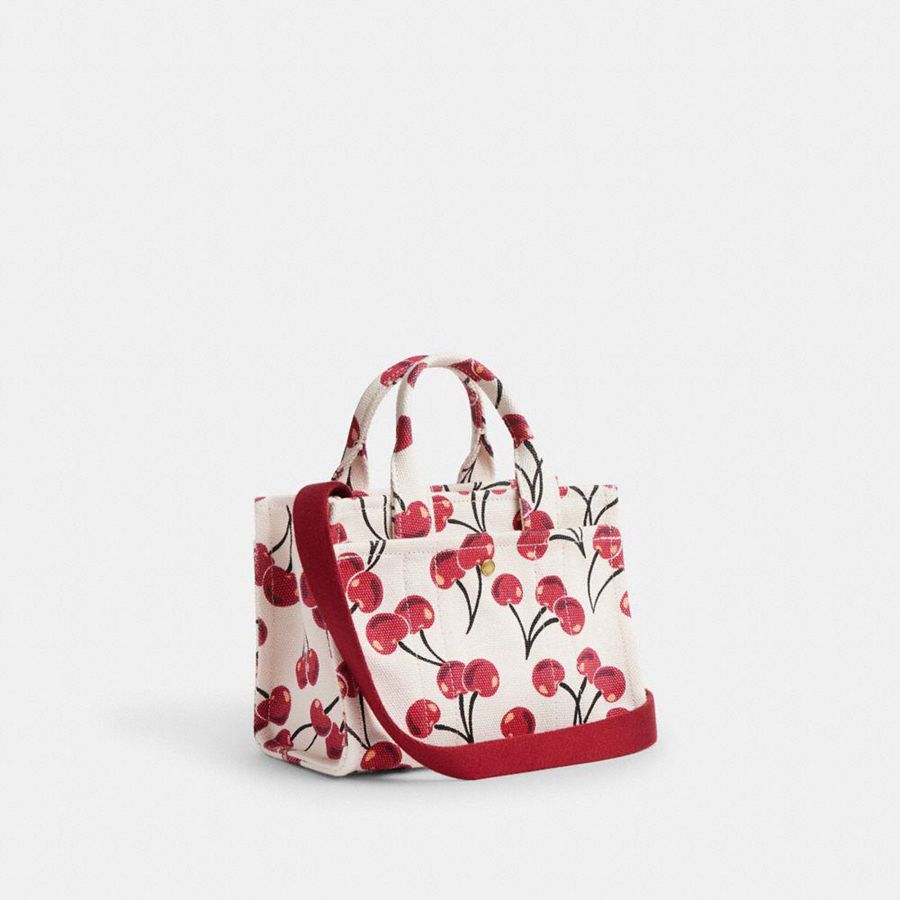 Bolsas Tote COACH Cargo 20 With Cherry Print Feminino Vermelhas | 92470KHNY