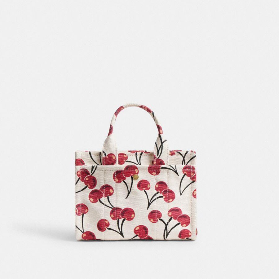 Bolsas Tote COACH Cargo 20 With Cherry Print Feminino Vermelhas | 92470KHNY