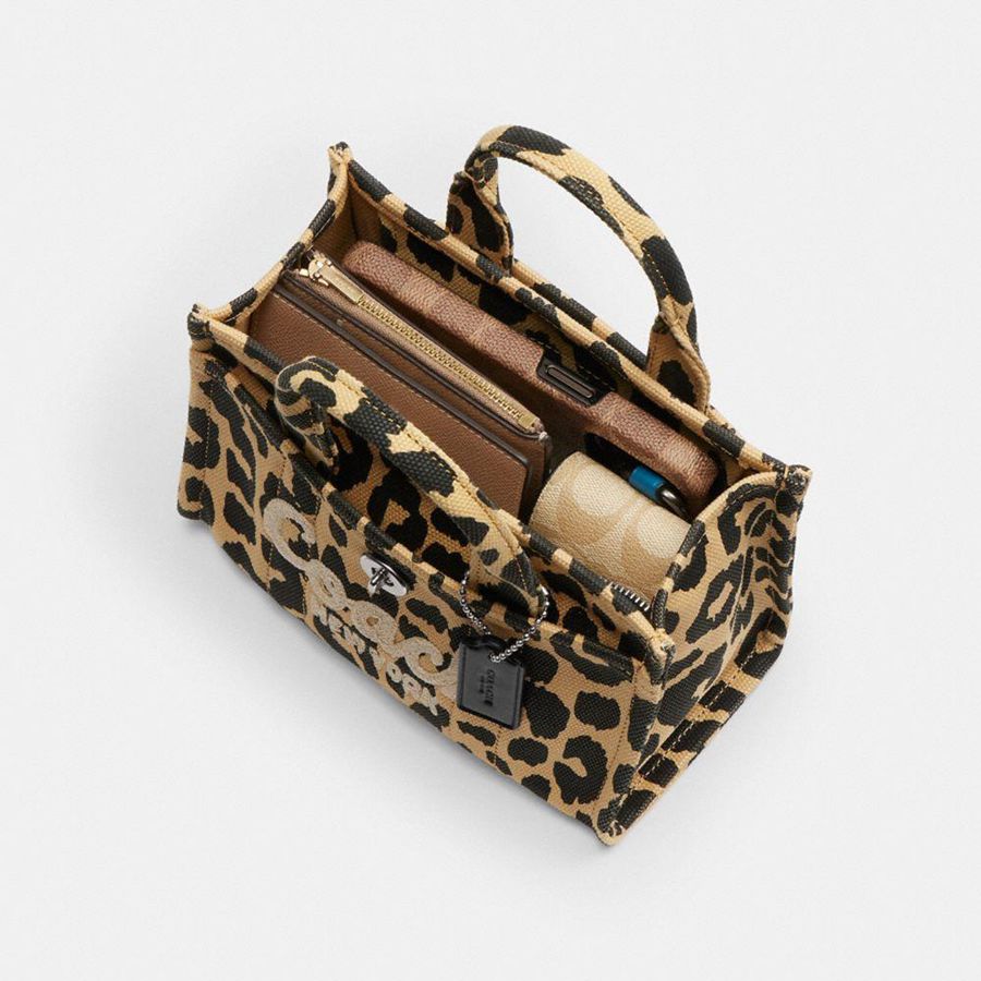 Bolsas Tote COACH Cargo 20 With Leopard Print Feminino Leopardo | 20194WGMI