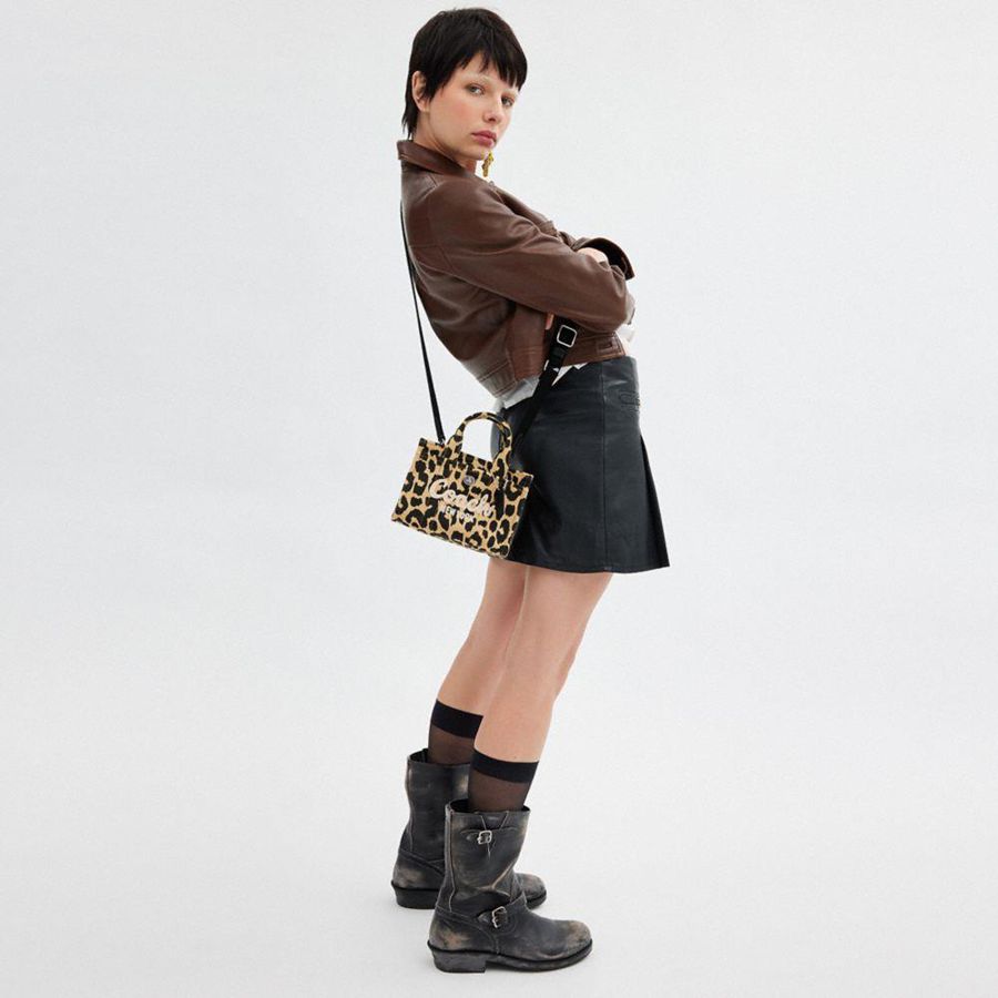 Bolsas Tote COACH Cargo 20 With Leopard Print Feminino Leopardo | 20194WGMI