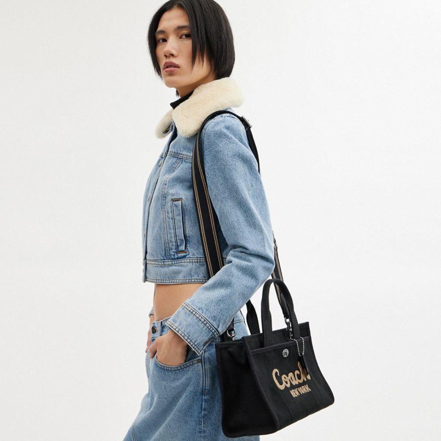 Bolsas Tote COACH Cargo 26 Feminino Pretas | 96312ANRM