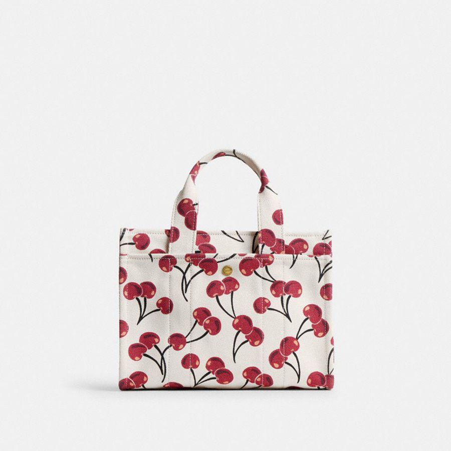 Bolsas Tote COACH Cargo 26 With Cherry Print Feminino Vermelhas | 78406DGRT