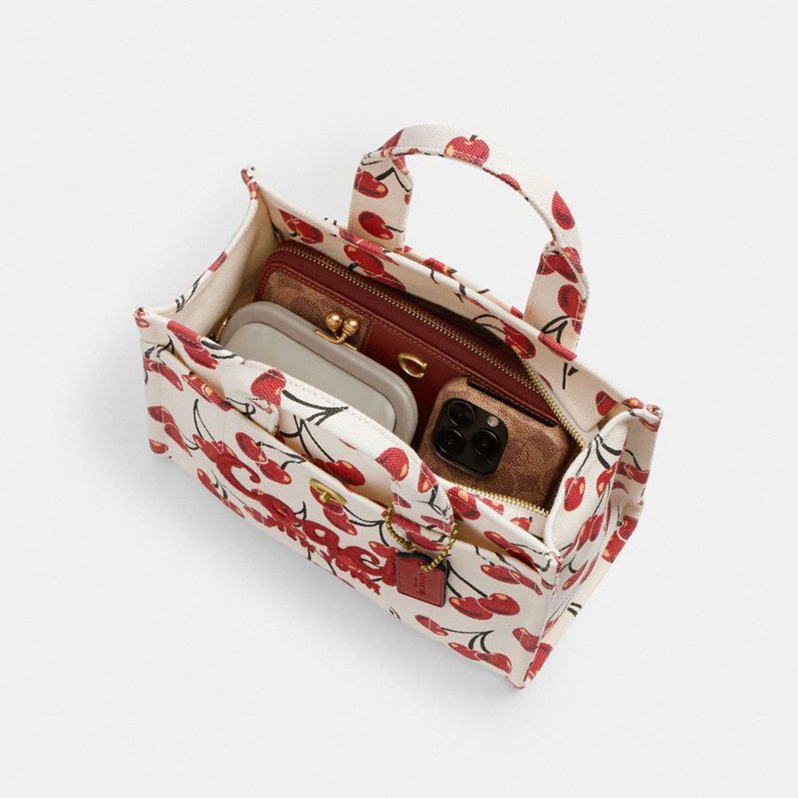 Bolsas Tote COACH Cargo 26 With Cherry Print Feminino Vermelhas | 78406DGRT