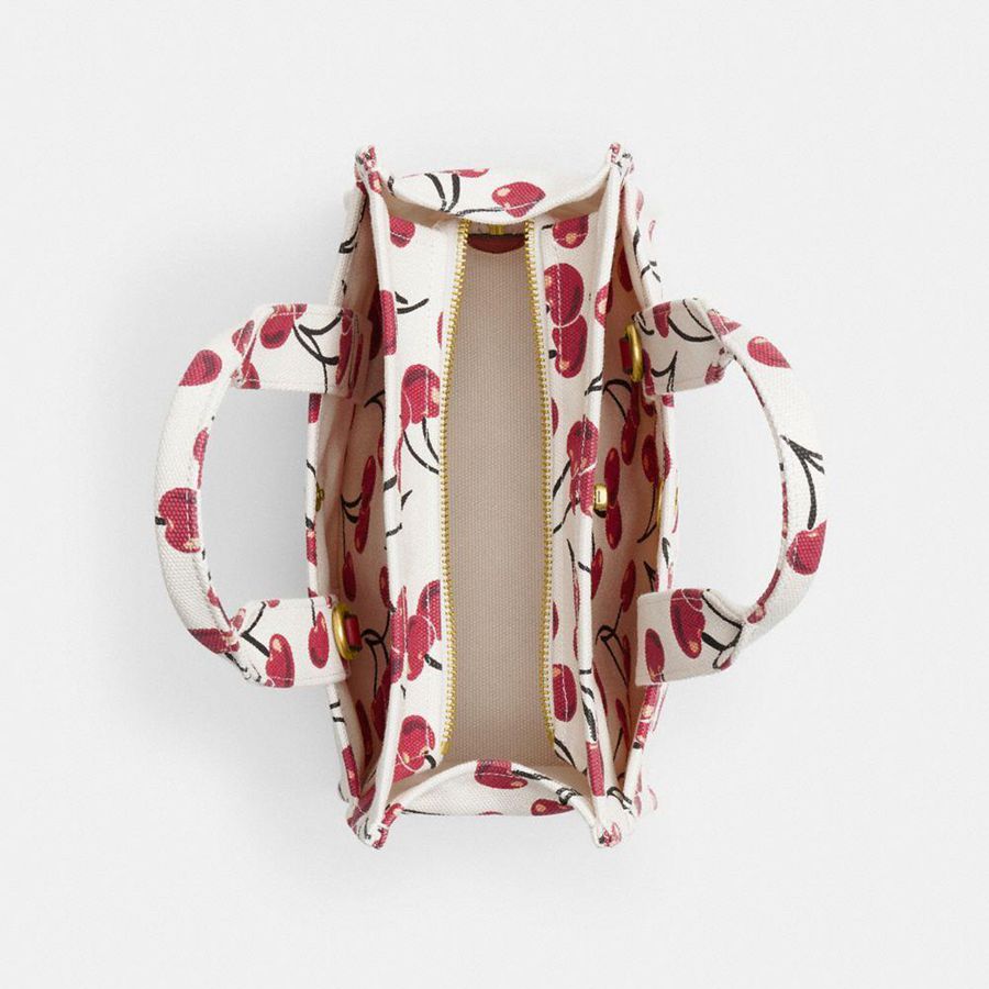 Bolsas Tote COACH Cargo 26 With Cherry Print Feminino Vermelhas | 78406DGRT