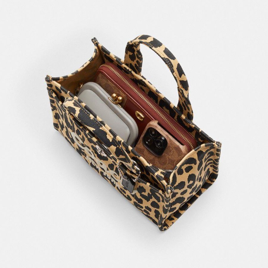 Bolsas Tote COACH Cargo 26 With Leopard Print Feminino Leopardo | 69581EUHT
