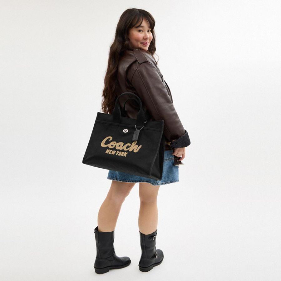 Bolsas Tote COACH Cargo 42 Masculino Pretas | 45368NATR