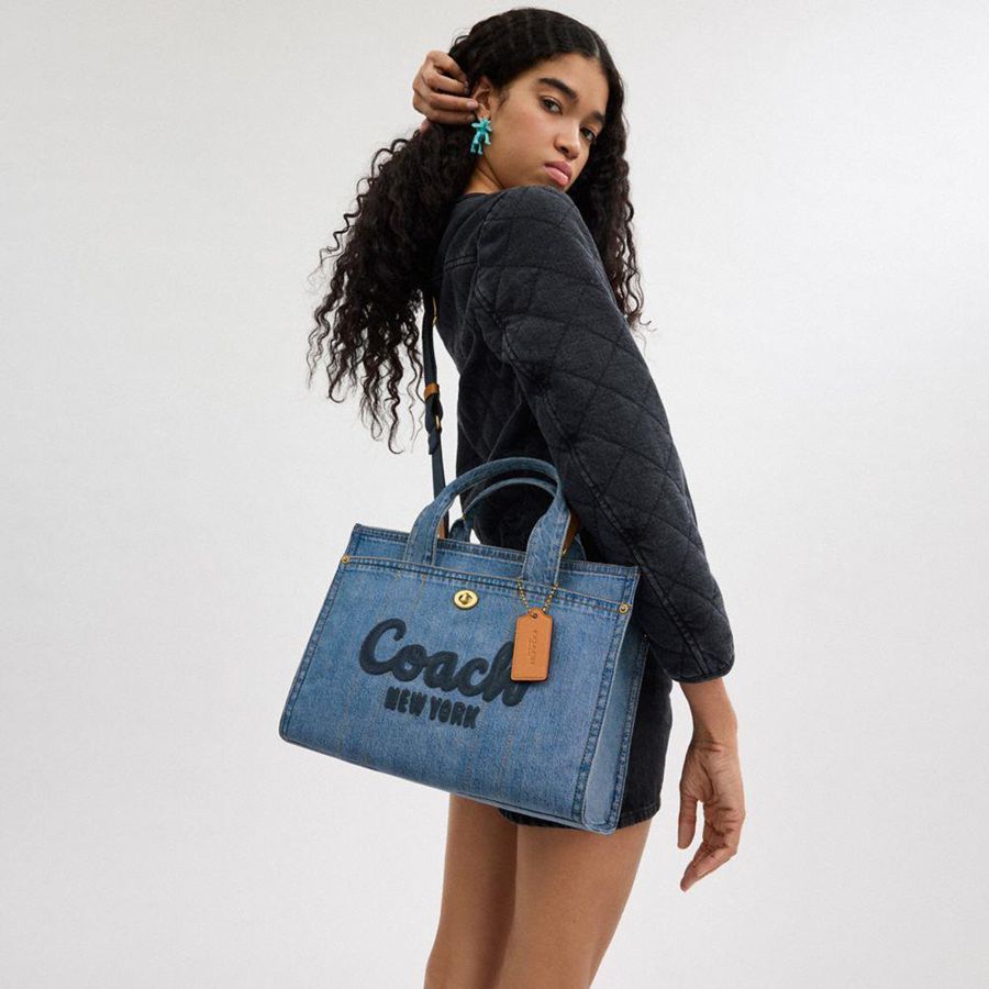 Bolsas Tote COACH Cargo Feminino Azuis | 82675KPVY