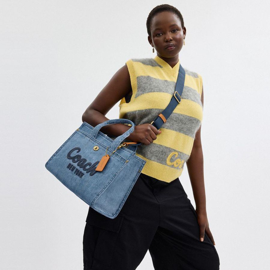 Bolsas Tote COACH Cargo Feminino Azuis | 82675KPVY