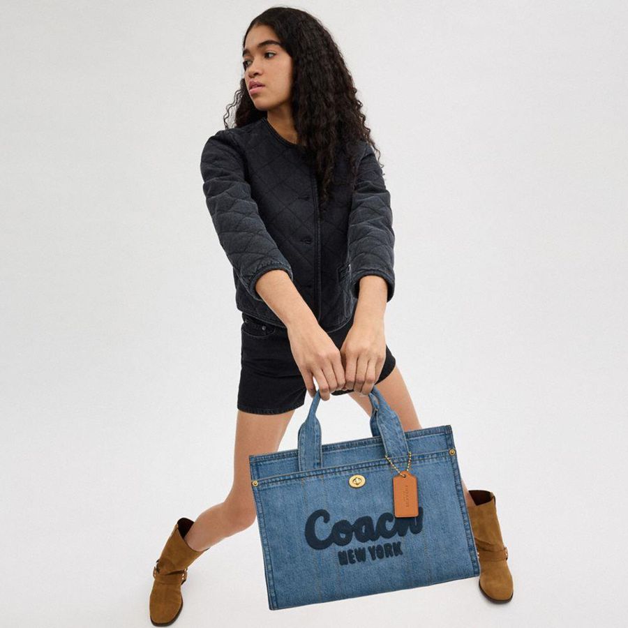 Bolsas Tote COACH Cargo Feminino Azuis | 82675KPVY