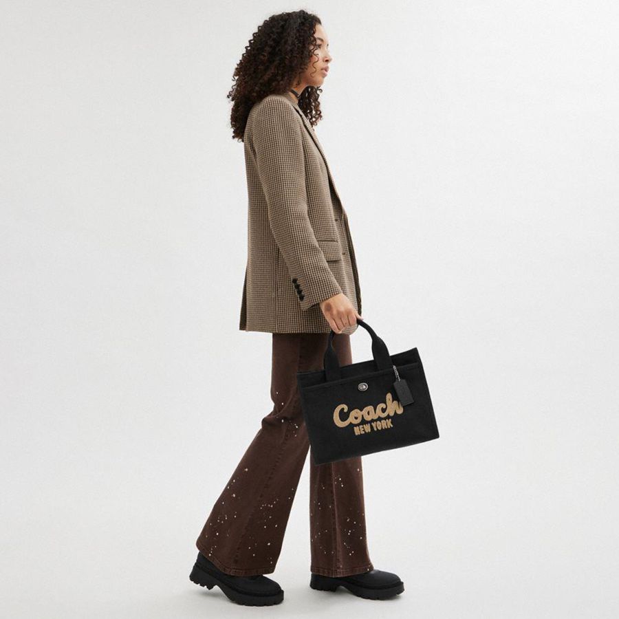 Bolsas Tote COACH Cargo Masculino Pretas | 93204ILAP