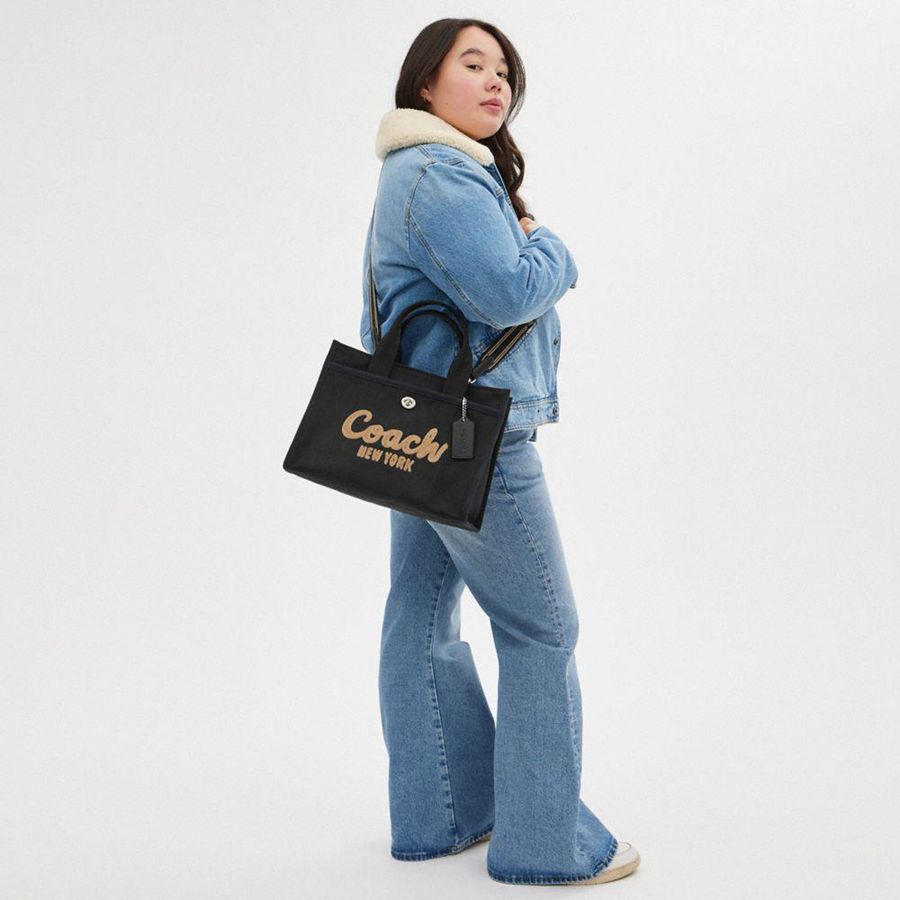 Bolsas Tote COACH Cargo Masculino Pretas | 93204ILAP