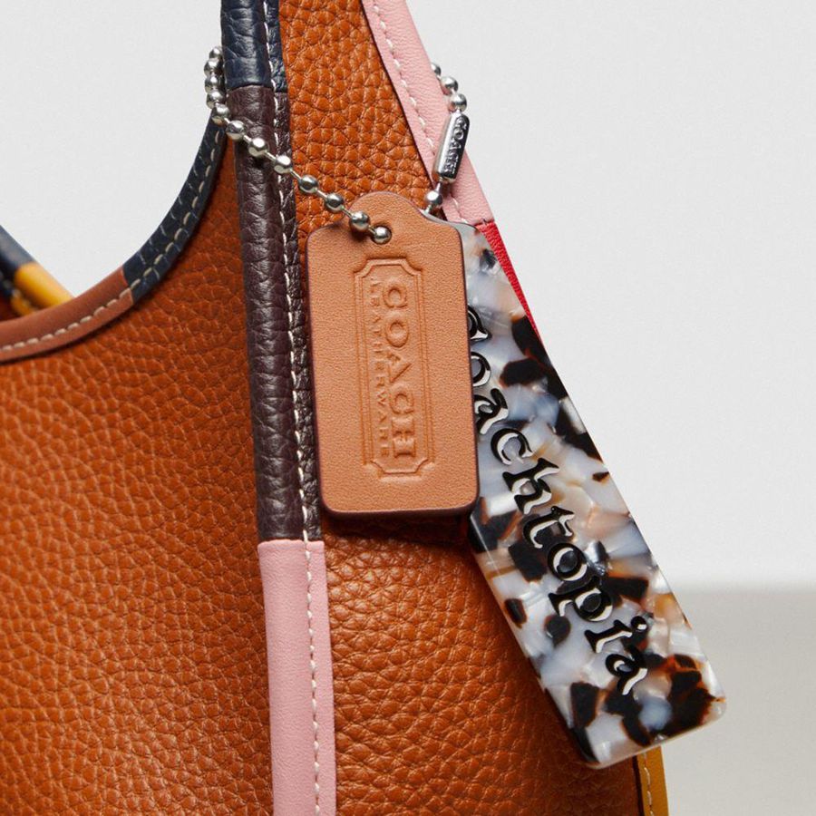Bolsas Tote COACH Ergo In Coachtopia Leather With Colorful Binding Feminino Marrom | 49576YGML