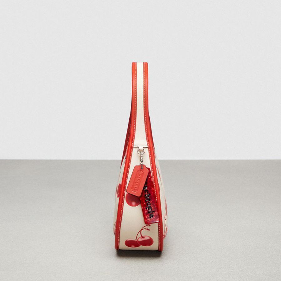 Bolsas Tote COACH Ergo In Coachtopia Leather With Cherry Print Feminino Vermelhas | 18057SHJU
